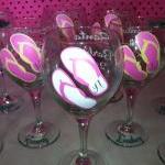 8 Personalized Flip Flop Wine Glasses. Great Gifts