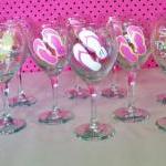 8 Personalized Flip Flop Wine Glasses. Great Gifts