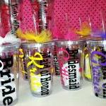 9 Personalized Acrylic Cups With Lids And Straws...