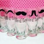 9 Personalized Mustache Pilsner Glasses.you Choose..