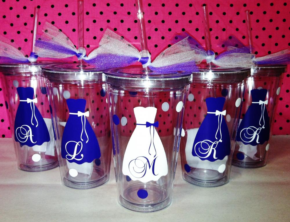 1 Personalized Acrylic Cups With Lids And Straws. Great For Wedding Parties