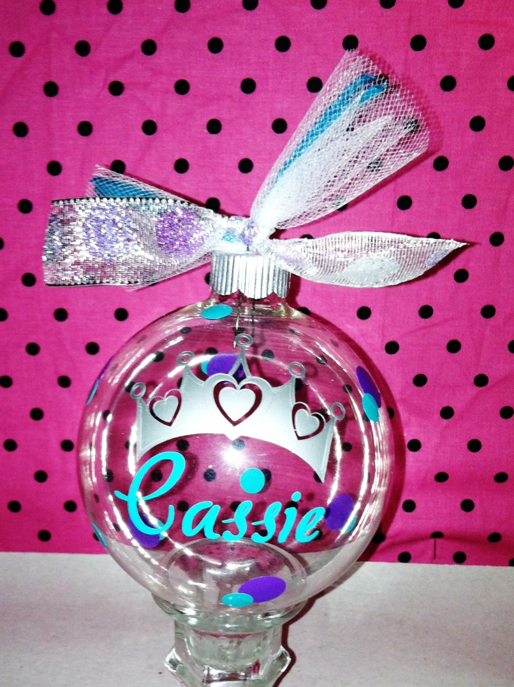 Princess Crown. Can Be Any Color Combo You Want.personalized Christmas Ornaments. Any Name/initial/phrase You Would Like