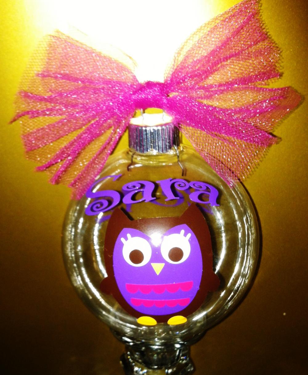 Personalized Owl Christmas Ornaments. Any Name/initial/phrase You Would Like