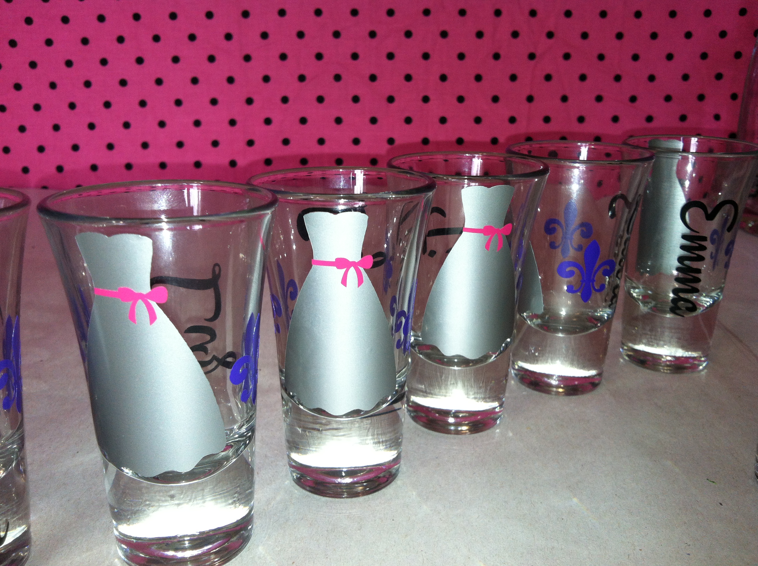 14 Personalized Shot Glasses.great For Bachelorette And Wedding Parties. Dress, Tux Or Mustach
