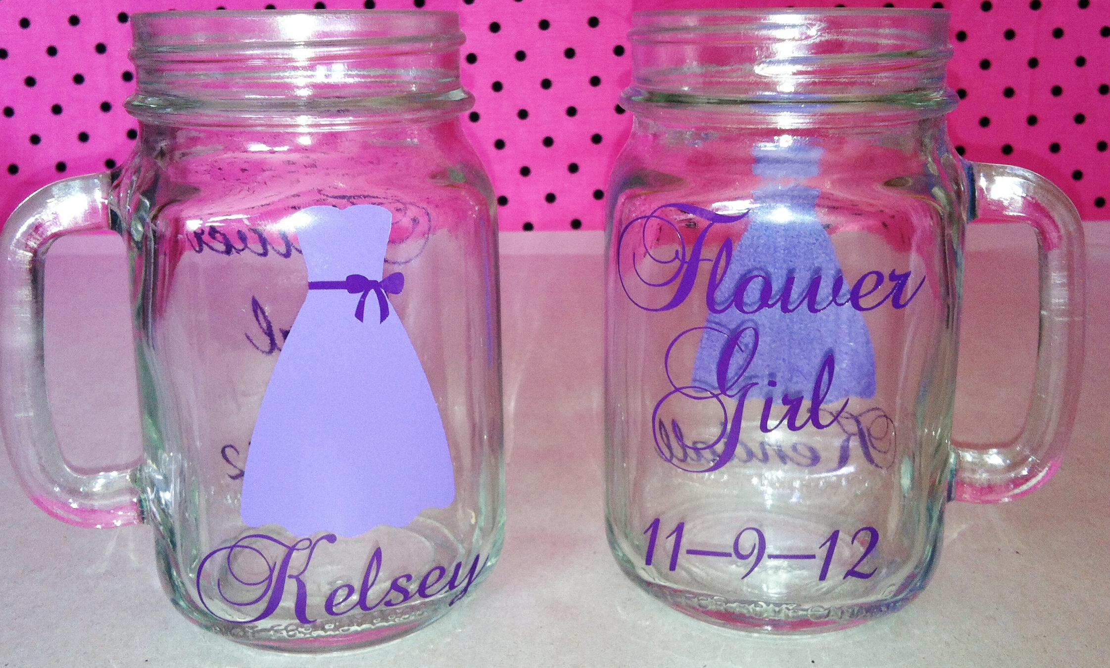 12 Personalized Rustic Mason Jars With Handles. Great Wedding Party